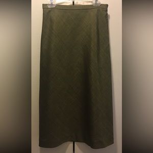 GUCCI -Green/Black Lana Wool Unlined Skirt Size 38